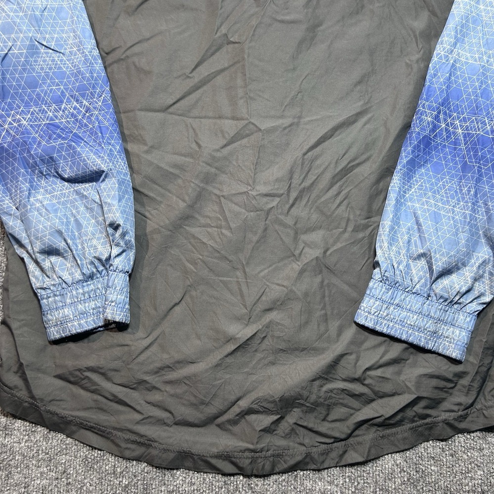 Everlast Sport Men's Large Blue Geometric Windbreaker Jacket Full Zip Hooded - Picture 11 of 11